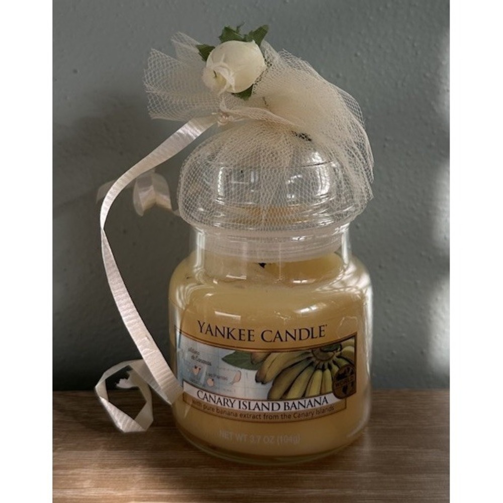 YANKEE CANDLE CANARY ISLAND BANANA 3.7 oz Single Wick Jar RARE